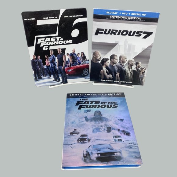 Fast & Furious 6 (Steelbook) Furious 7, The Fate Of The Furious 8 Blu-ray/DVD - Picture 1 of 9
